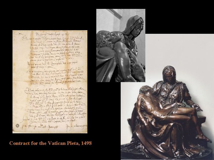 Contract for the Vatican Pieta, 1498 Contract for the Vatican Pieta, 1498
