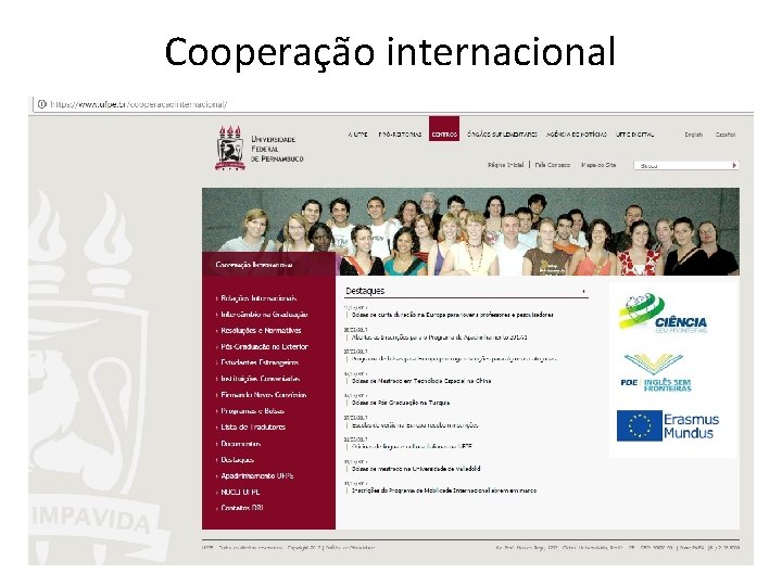 Cooperação internacional 