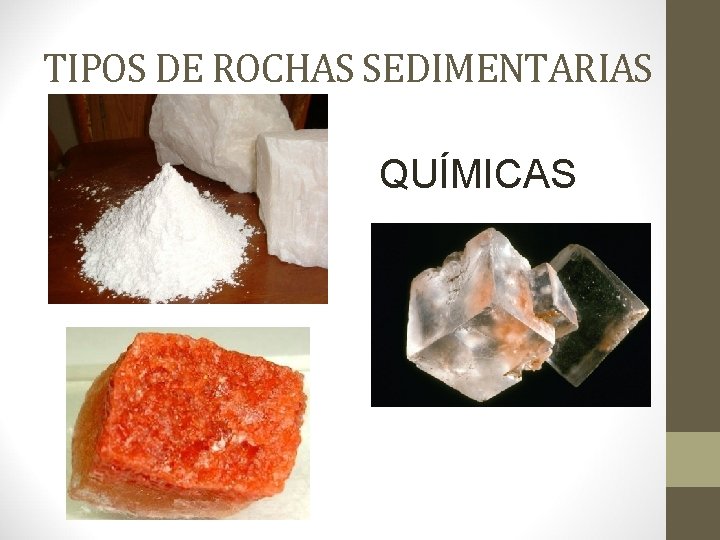 TIPOS DE ROCHAS SEDIMENTARIAS QUÍMICAS 