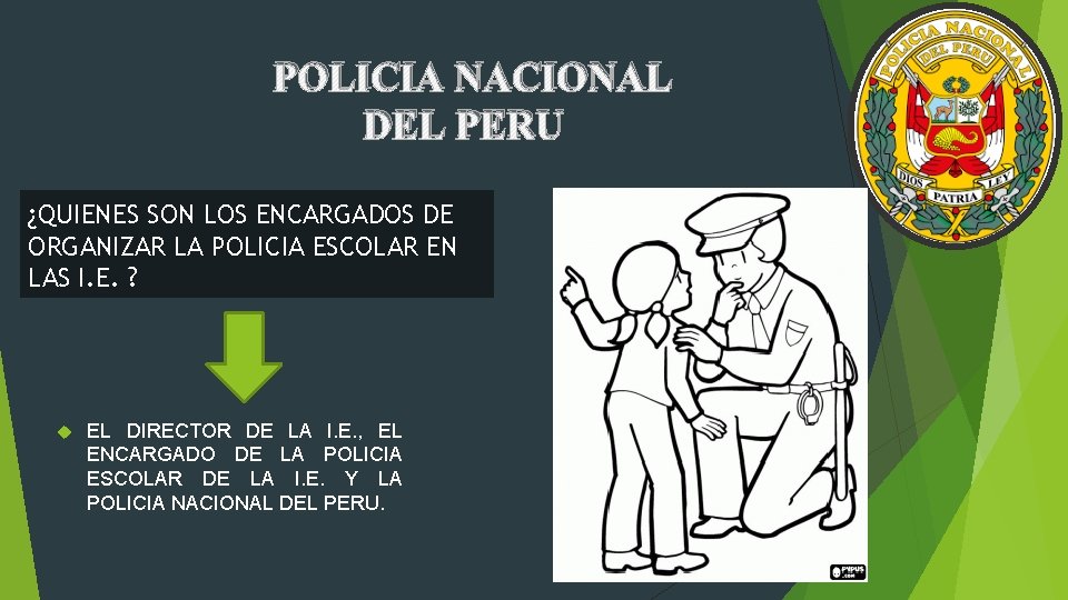 POLICIA NACIONAL DEL PERU ¿QUIENES SON LOS ENCARGADOS DE ORGANIZAR LA POLICIA ESCOLAR EN POLICIA NACIONAL DEL PERU ¿QUIENES SON LOS ENCARGADOS DE ORGANIZAR LA POLICIA ESCOLAR EN