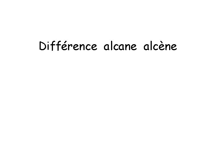 Différence alcane alcène 