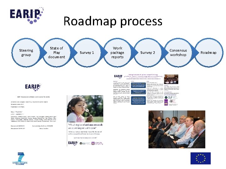 Roadmap process Steering group State of Play document Survey 1 Work package reports Survey Roadmap process Steering group State of Play document Survey 1 Work package reports Survey