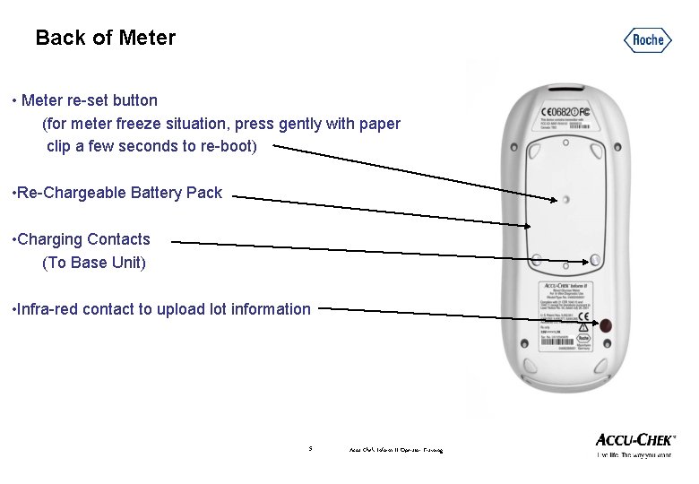 Back of Meter • Meter re-set button (for meter freeze situation, press gently with