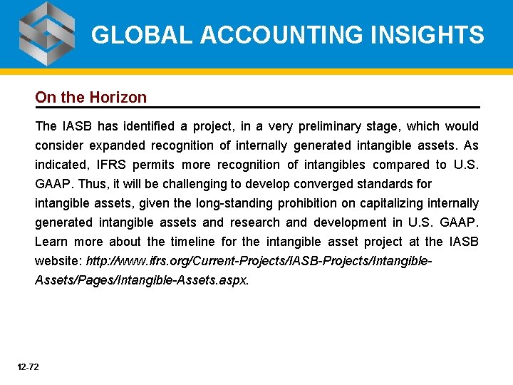GLOBAL ACCOUNTING INSIGHTS On the Horizon The IASB has identified a project, in a