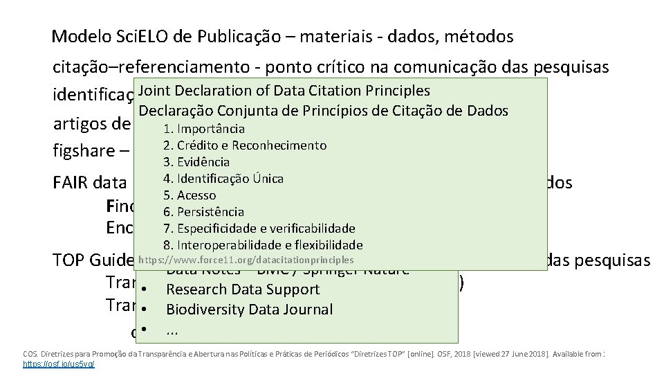 Modelo Sci. ELO de Publicação – materiais - dados, métodos citação–referenciamento - ponto crítico