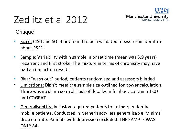 Zedlitz et al 2012 Critique • Scale: CIS-f and SOL-f not found to be