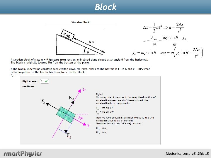 Block Mechanics Lecture 5, Slide 15 