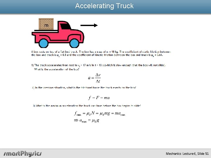 Accelerating Truck Mechanics Lecture 6, Slide 51 