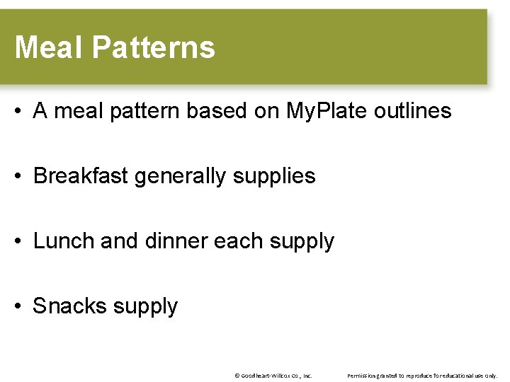 CHAPTER 10 Planning Meals Images shutterstock com Objectives