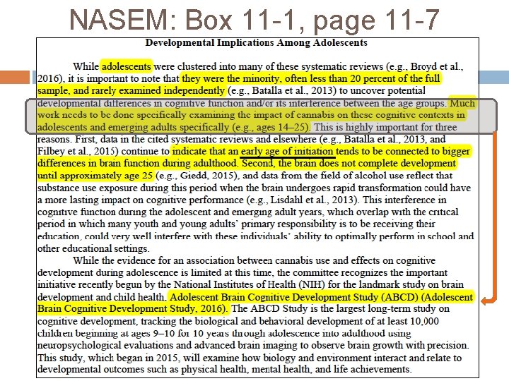 NASEM: Box 11 -1, page 11 -7 NASEM: Box 11 -1, page 11 -7