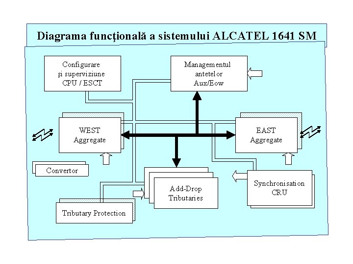 Diagrama funcţională a sistemului ALCATEL 1641 SM Configurare şi superviziune CPU / ESCT Managementul