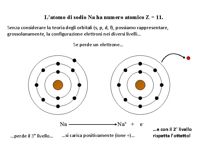 L’atomo di sodio Na ha numero atomico Z = 11. Senza considerare la teoria