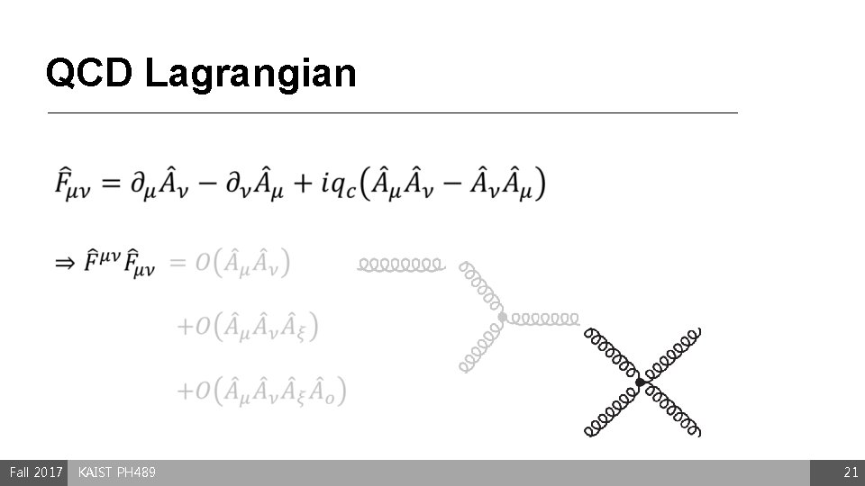 QCD Lagrangian Fall 2017 KAIST PH 489 21 