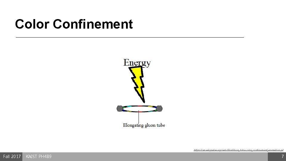 Color Confinement https: //en. wikipedia. org/wiki/File: Gluon_tube-color_confinement_animation. gif Fall 2017 KAIST PH 489 7