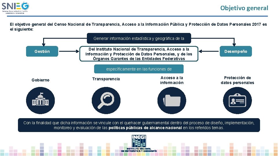 Objetivo general El objetivo general del Censo Nacional de Transparencia, Acceso a la Información