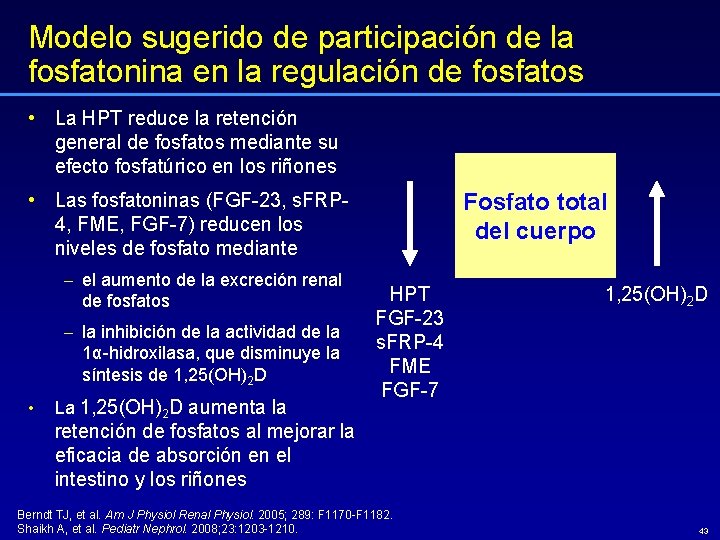 Modelo sugerido de participación de la fosfatonina en la regulación de fosfatos • La