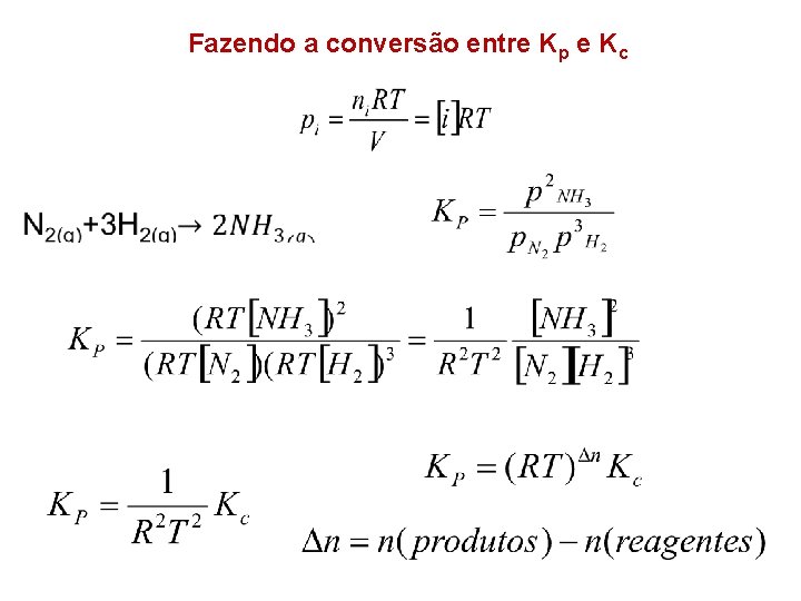 Fazendo a conversão entre Kp e Kc 