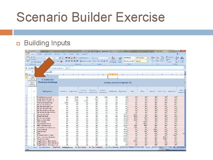 Scenario Builder Exercise Building Inputs 