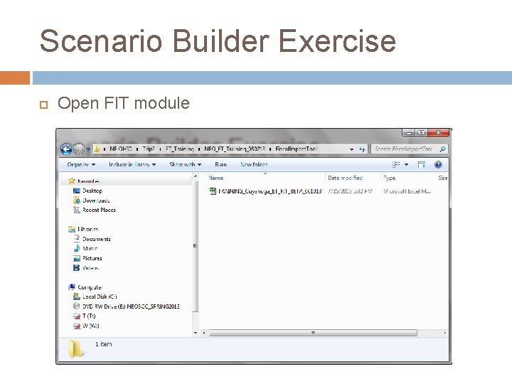 Scenario Builder Exercise Open FIT module 