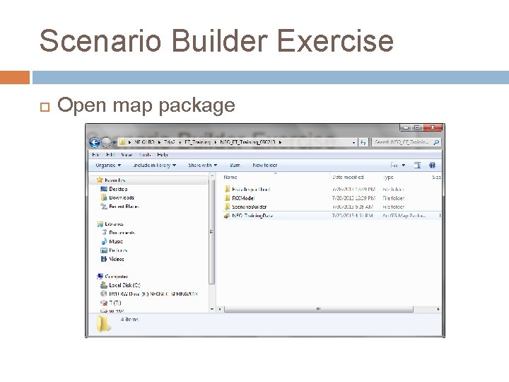 Scenario Builder Exercise Open map package 