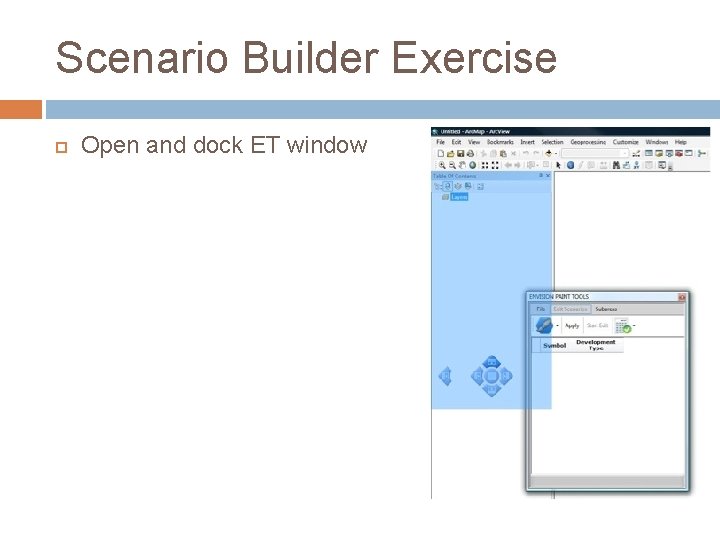 Scenario Builder Exercise Open and dock ET window 