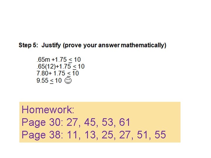Homework: Page 30: 27, 45, 53, 61 Page 38: 11, 13, 25, 27, 51,