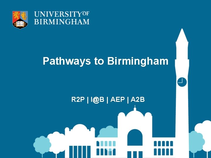 Pathways to Birmingham R 2 P | I@B | AEP | A 2 B