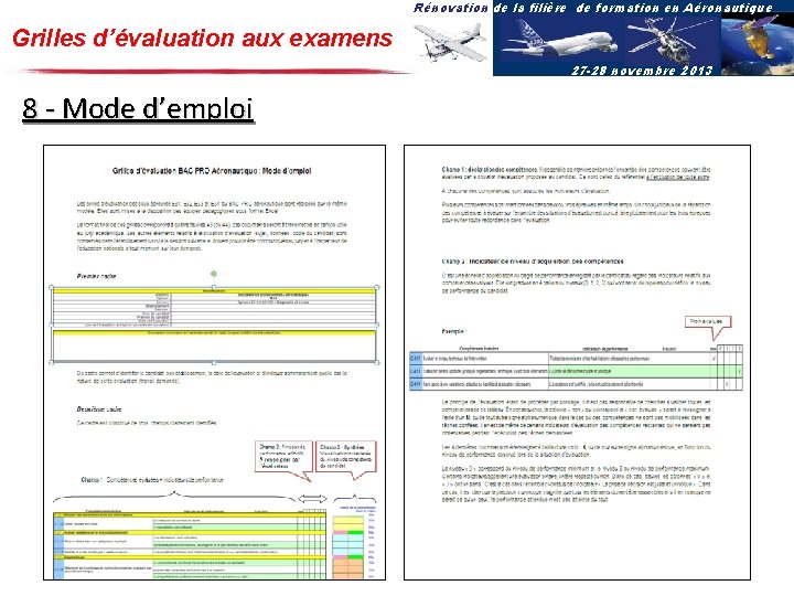 Rénovation de la filière de formation en Aéronautique Grilles d’évaluation aux examens 27 -28