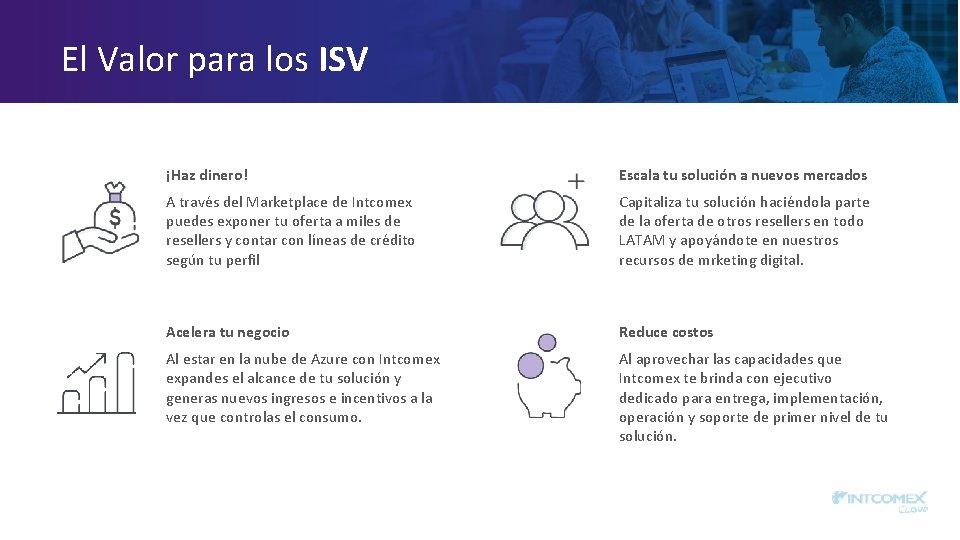 El Valor para los ISV ¡Haz dinero! Escala tu solución a nuevos mercados A