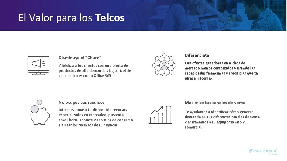 El Valor para los Telcos Disminuye el “Churn” Diferénciate Y fideliza a tus clientes