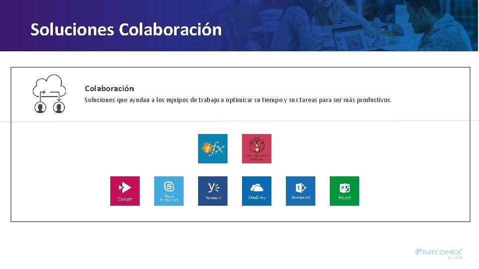 Soluciones Colaboración Soluciones que ayudan a los equipos de trabajo a optimizar su tiempo