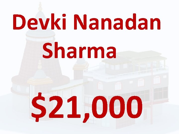 Devki Nanadan Sharma $21, 000 
