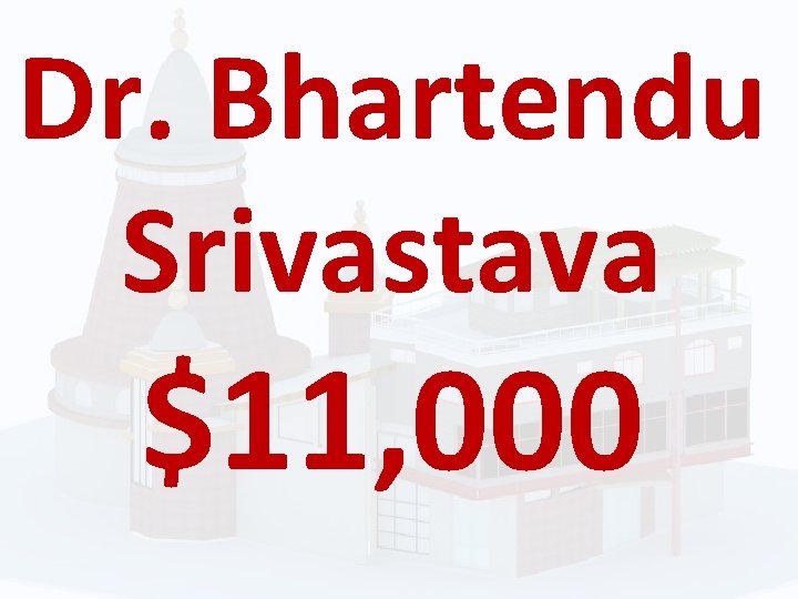 Dr. Bhartendu Srivastava $11, 000 