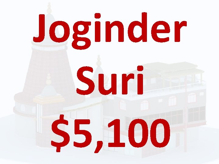 Joginder Suri $5, 100 