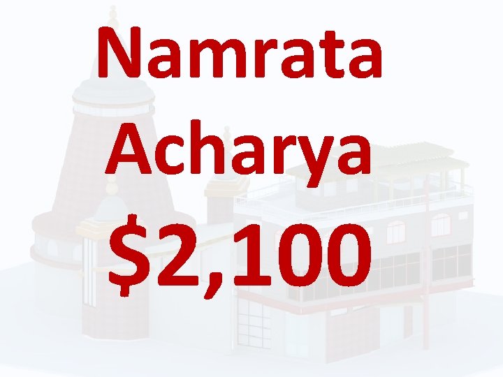 Namrata Acharya $2, 100 