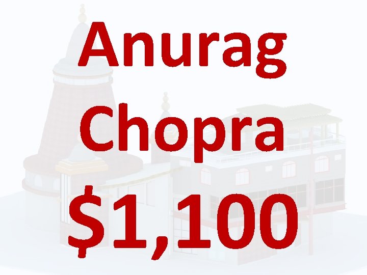 Anurag Chopra $1, 100 