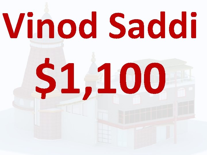Vinod Saddi $1, 100 