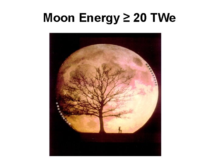 Moon Energy ≥ 20 TWe 