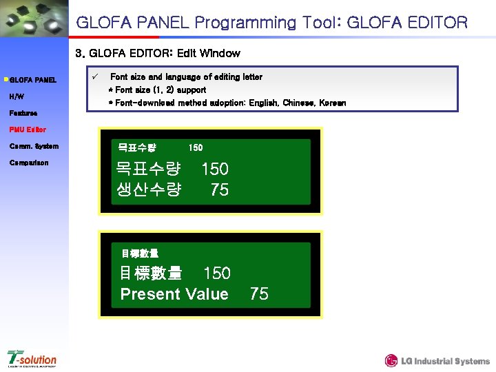 GLOFA PANEL Programming Tool: GLOFA EDITOR 3. GLOFA EDITOR: Edit Window GLOFA PANEL H/W