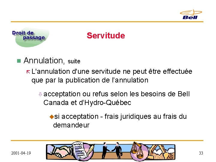 Servitude n Annulation, suite ã L'annulation d'une servitude ne peut être effectuée que par