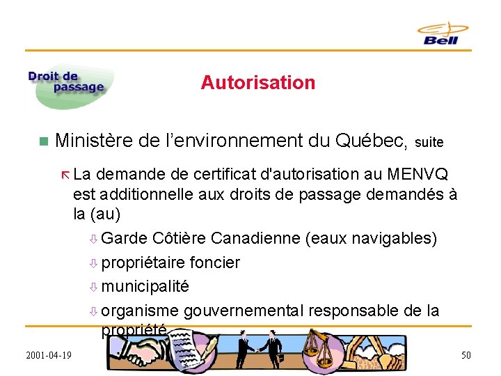 Autorisation n Ministère de l’environnement du Québec, suite ã La demande de certificat d'autorisation
