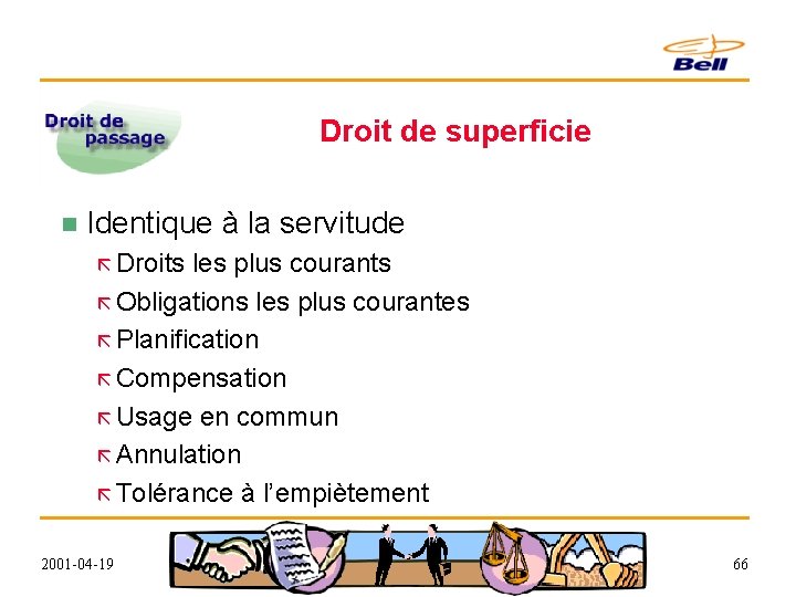 Droit de superficie n Identique à la servitude ã Droits les plus courants ã