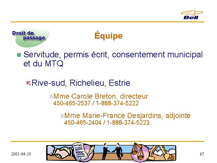 Équipe n Servitude, permis écrit, consentement municipal et du MTQ ã Rive-sud, Richelieu, Estrie