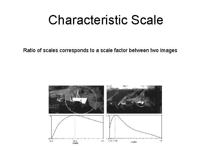 Characteristic Scale Ratio of scales corresponds to a scale factor between two images 