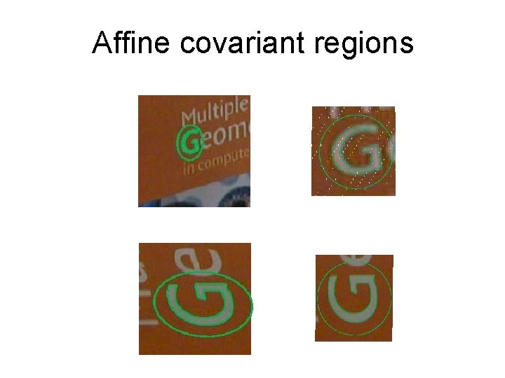 Affine covariant regions 