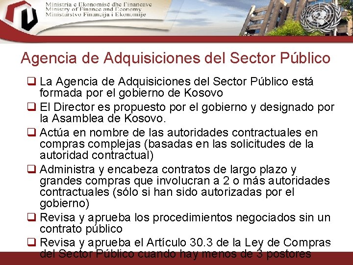 Agencia de Adquisiciones del Sector Público q La Agencia de Adquisiciones del Sector Público