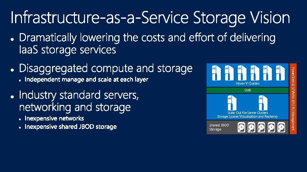 SMB Scale-Out File Server Clusters Storage Spaces Virtualization and Resiliency Shared JBOD Storage Power. SMB Scale-Out File Server Clusters Storage Spaces Virtualization and Resiliency Shared JBOD Storage Power.