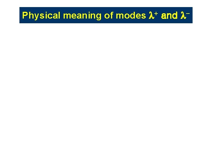 Physical meaning of modes l+ and l- Physical meaning of modes l+ and l-