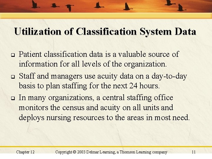 Utilization of Classification System Data q q q Patient classification data is a valuable Utilization of Classification System Data q q q Patient classification data is a valuable
