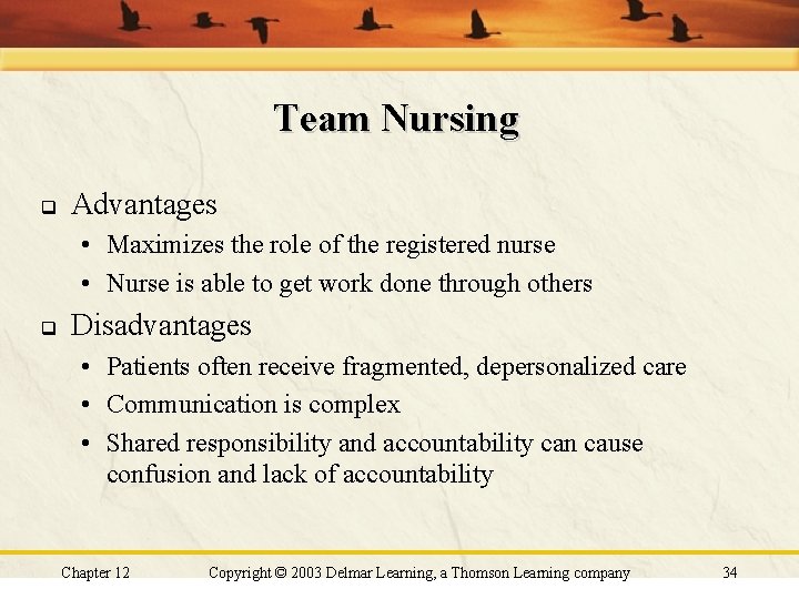 Team Nursing q Advantages • Maximizes the role of the registered nurse • Nurse Team Nursing q Advantages • Maximizes the role of the registered nurse • Nurse